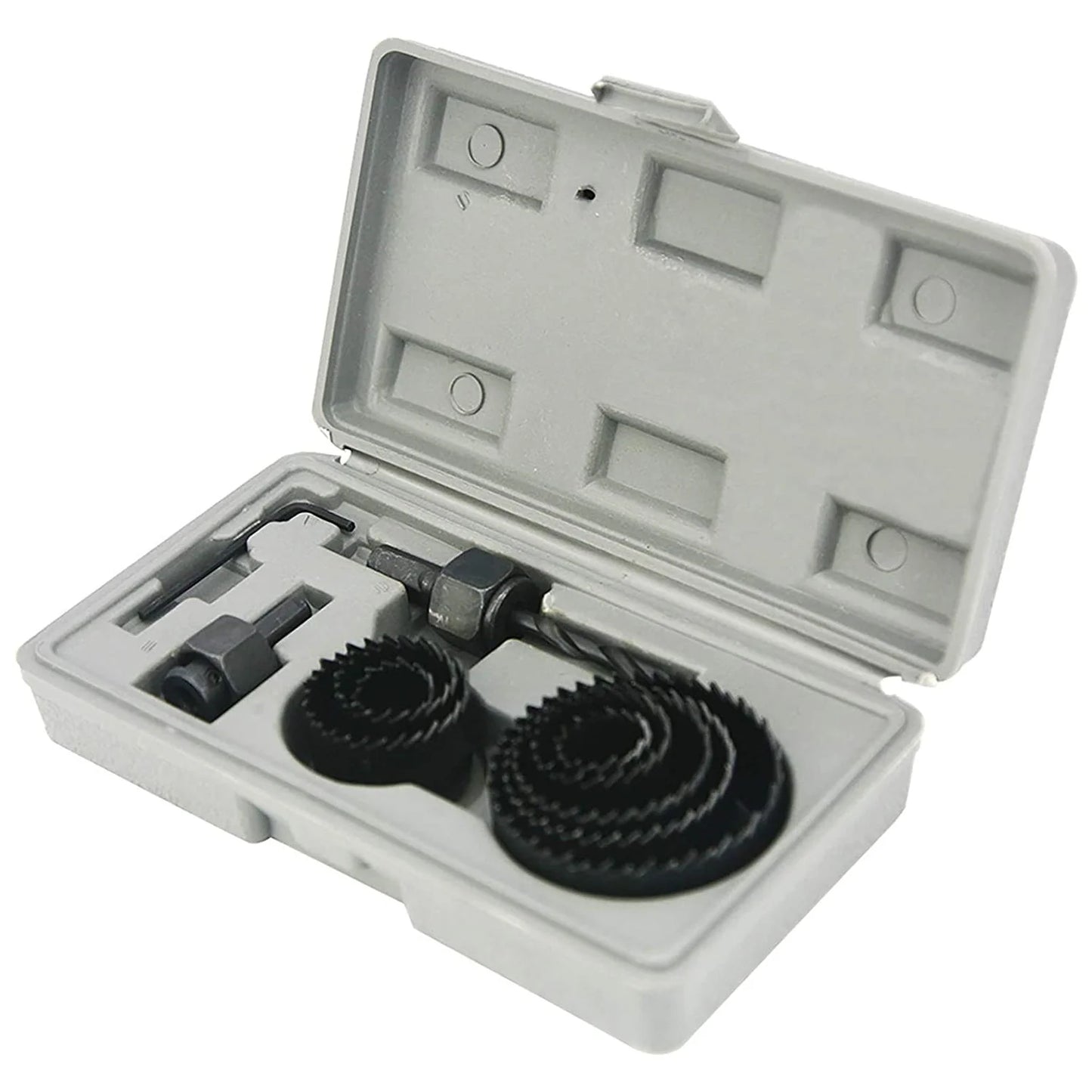 11 Pcs Wood Hole Saw Set (19-64mm) - Multicolour