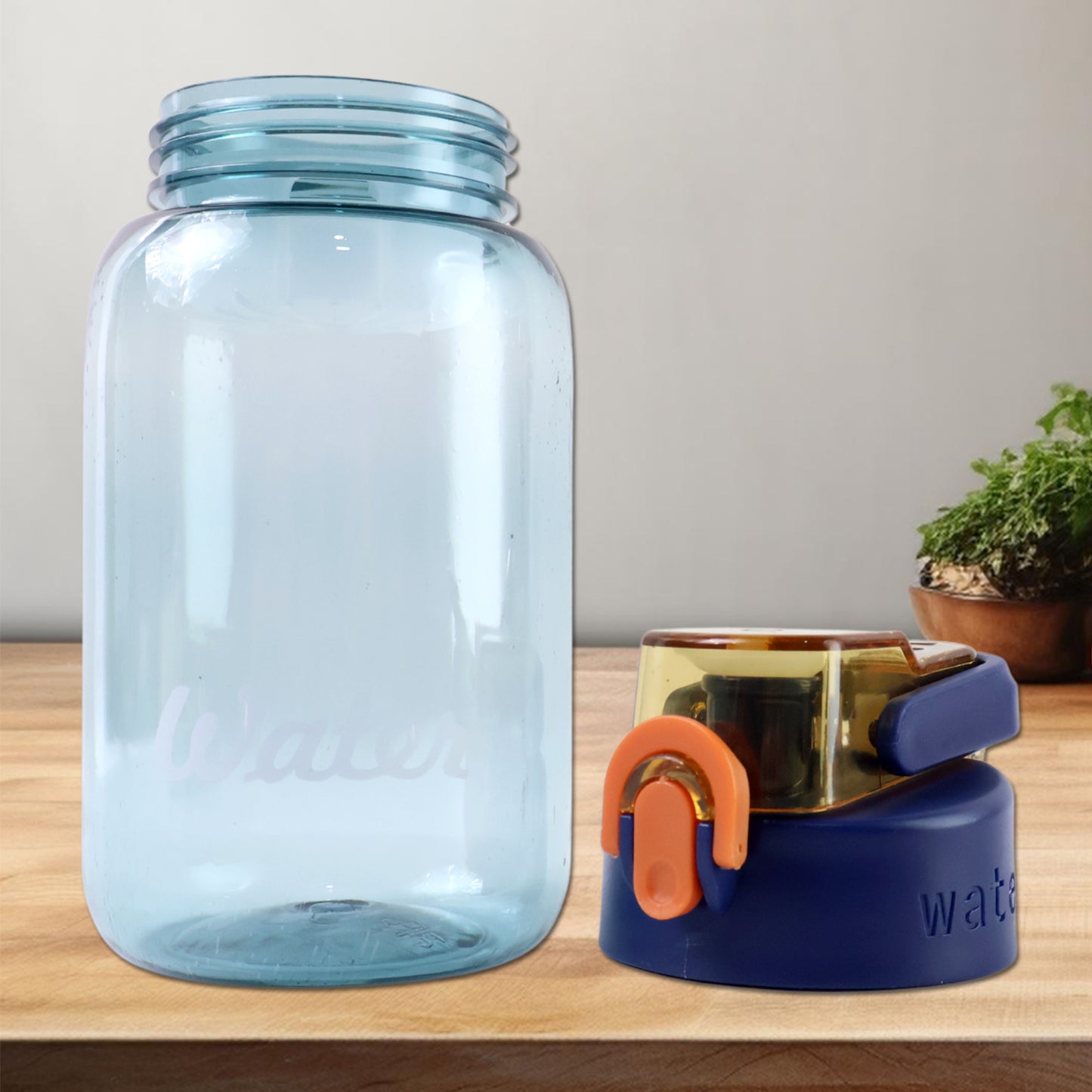 Blue Plastic Leak-proof Flip Cap  Safty Lock Water Bottle (600ml Approx  1 Pc) - Happy Price - Image 3