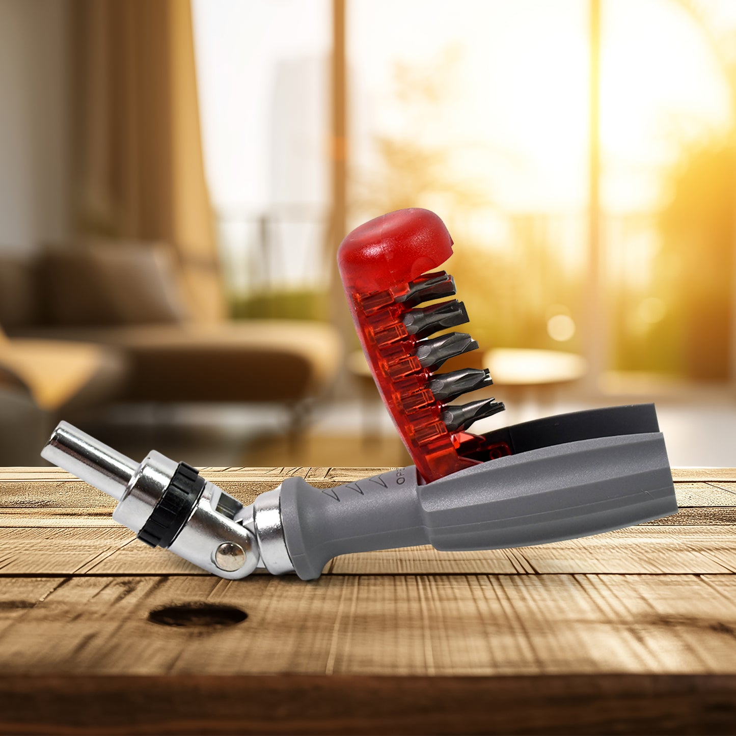 Multi Bits Ratchet Screwdriver Set Adjustable Angle Two-way Ratcheting Screwdriver (1 Set) - Happy Price - Image 2