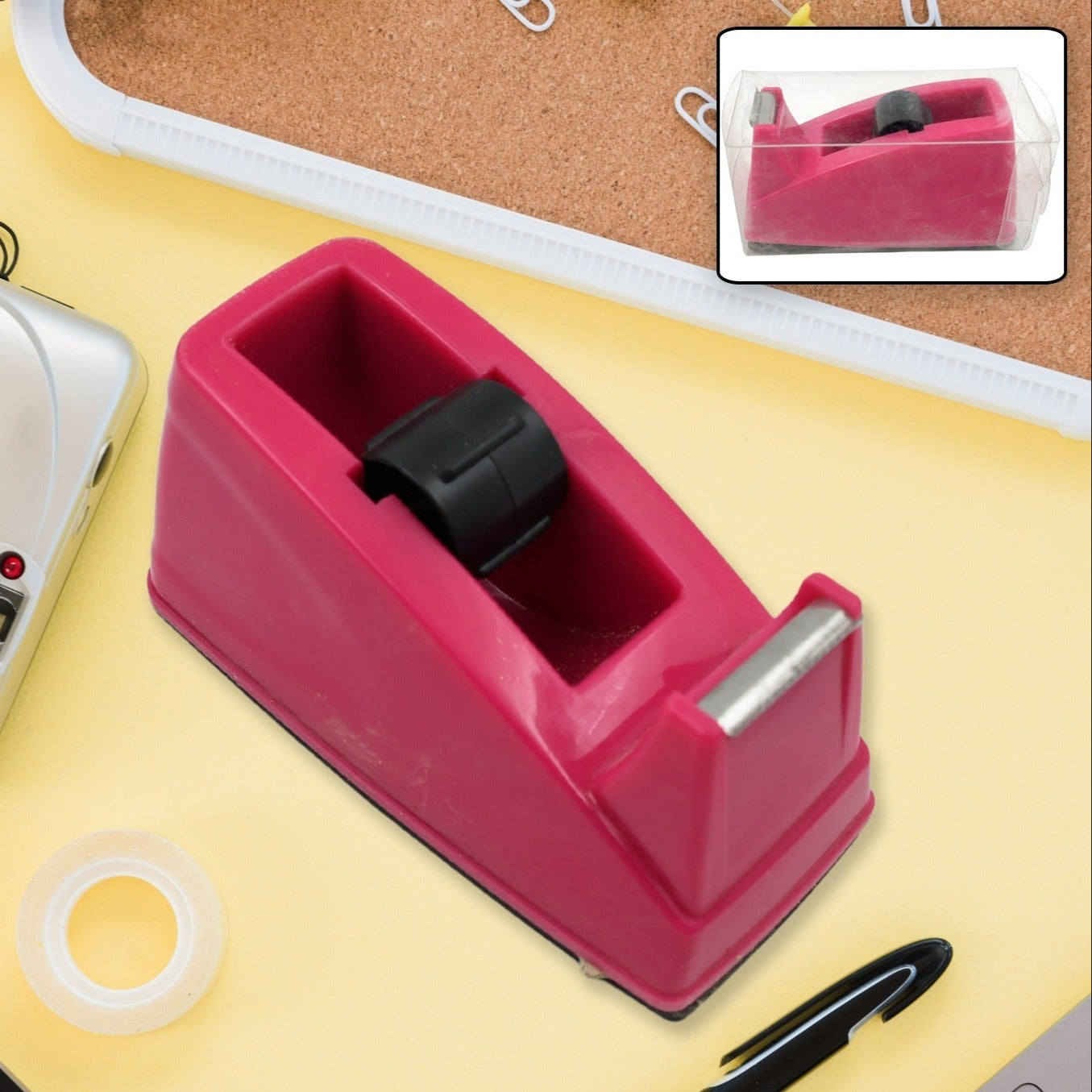 Plastic Tape Dispenser Cutter For Home Office Use Tape Dispenser For Stationary Tape Cutter Packaging Tape School Supplies (1 Pc  273 Gm) - Happy Price - Image 1