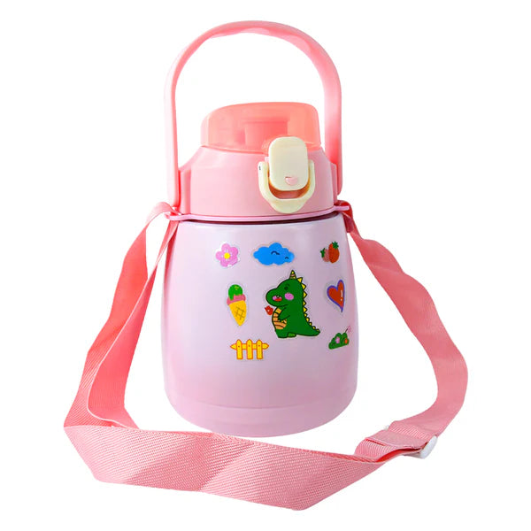 Stainless Steel Vacuum Insulated Water Bottle With Handle  Sticker (700 Ml) - Happy Price - Image 3