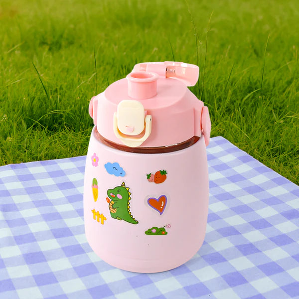 Stainless Steel Vacuum Insulated Water Bottle With Handle  Sticker (700 Ml) - Happy Price - Image 2