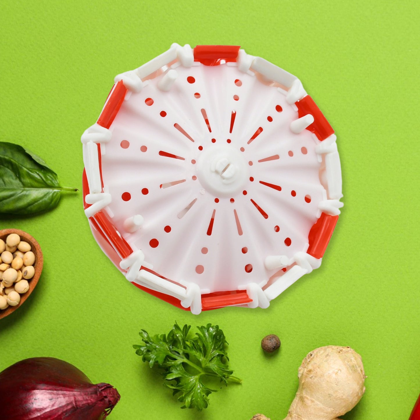 Folding Fruit Basket  Foldable Basket  Fruit Bucket Basket With Hanging Stand  Fruit And Vegetables Basket  Foldable Lotus Shape Basket Tray For Multi-use (1 Pc) - Happy Price - Image 6