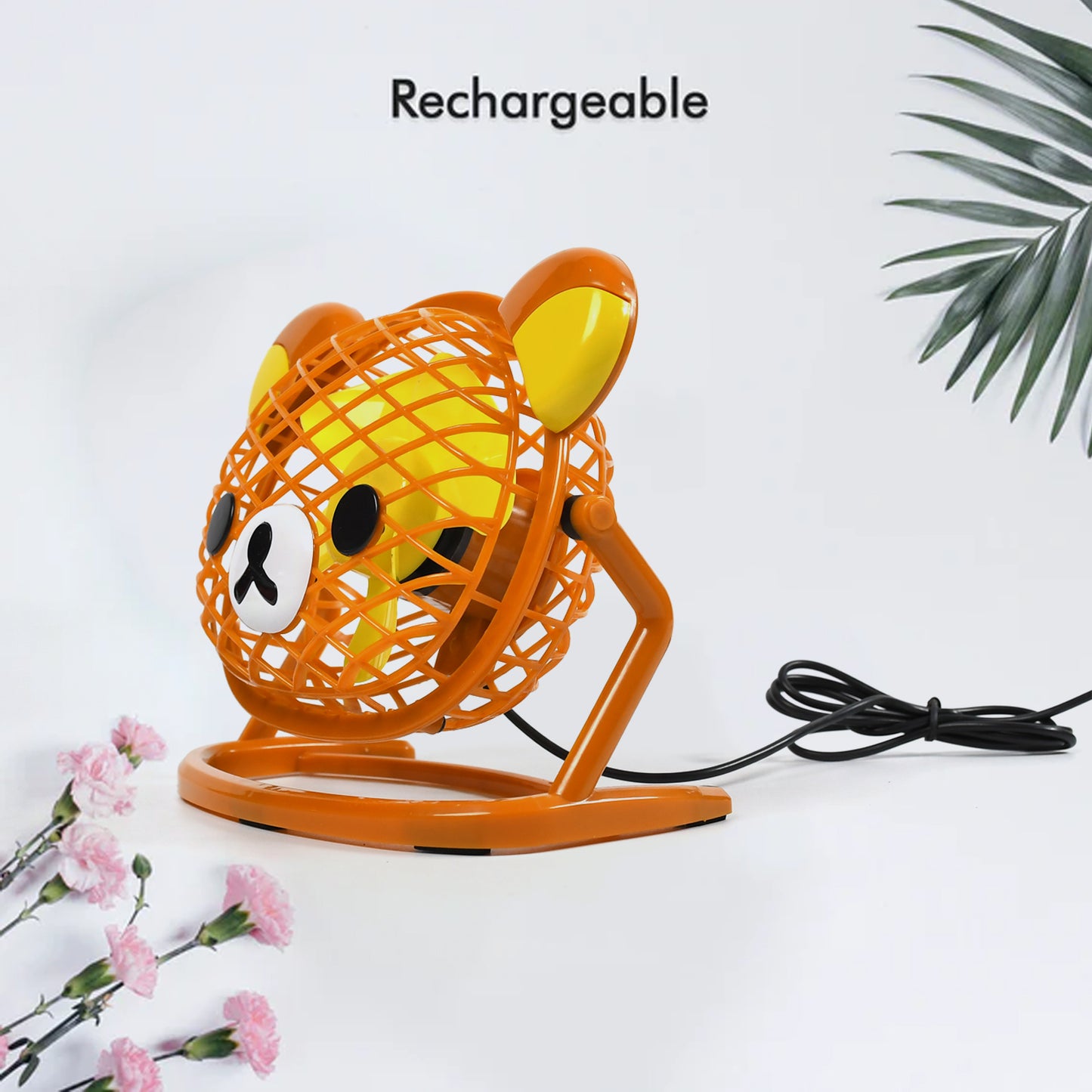 Teddy Bear Portable Fan Adjustable Usb Fan Suitable For Home  Office  Car  Multi Use Fan (Battery Not Include) - Happy Price - Image 2