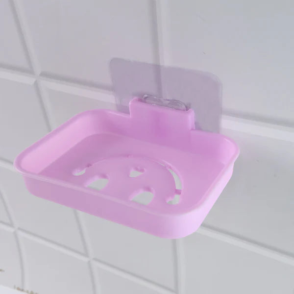Plastic Soap Dish Holder For Bathroom Shower Wall Mounted Self Adhesive Soap Holder Saver Tray-plastic Sponge Holder For Kitchen Storage Rack Soap Box Bathroom (1 Pc) - Happy Price - Image 5