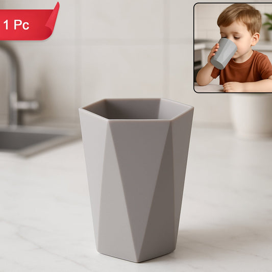 Hexagon Shape Small Plastic Drinking Glass (1 Pc) - Happy Price - Image 1