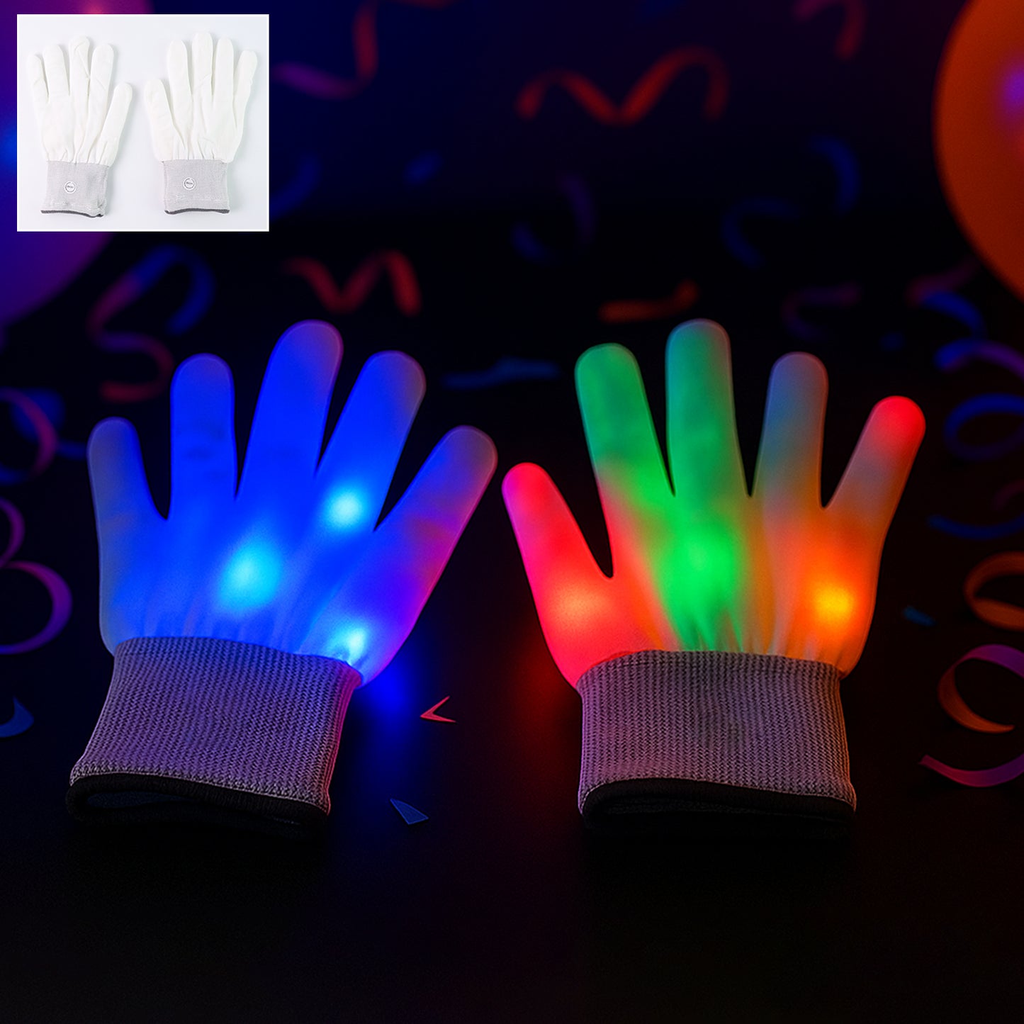 Dynamic Multi-color Led Light-up Glow Gloves (1 Pair) - Happy Price - Image 2