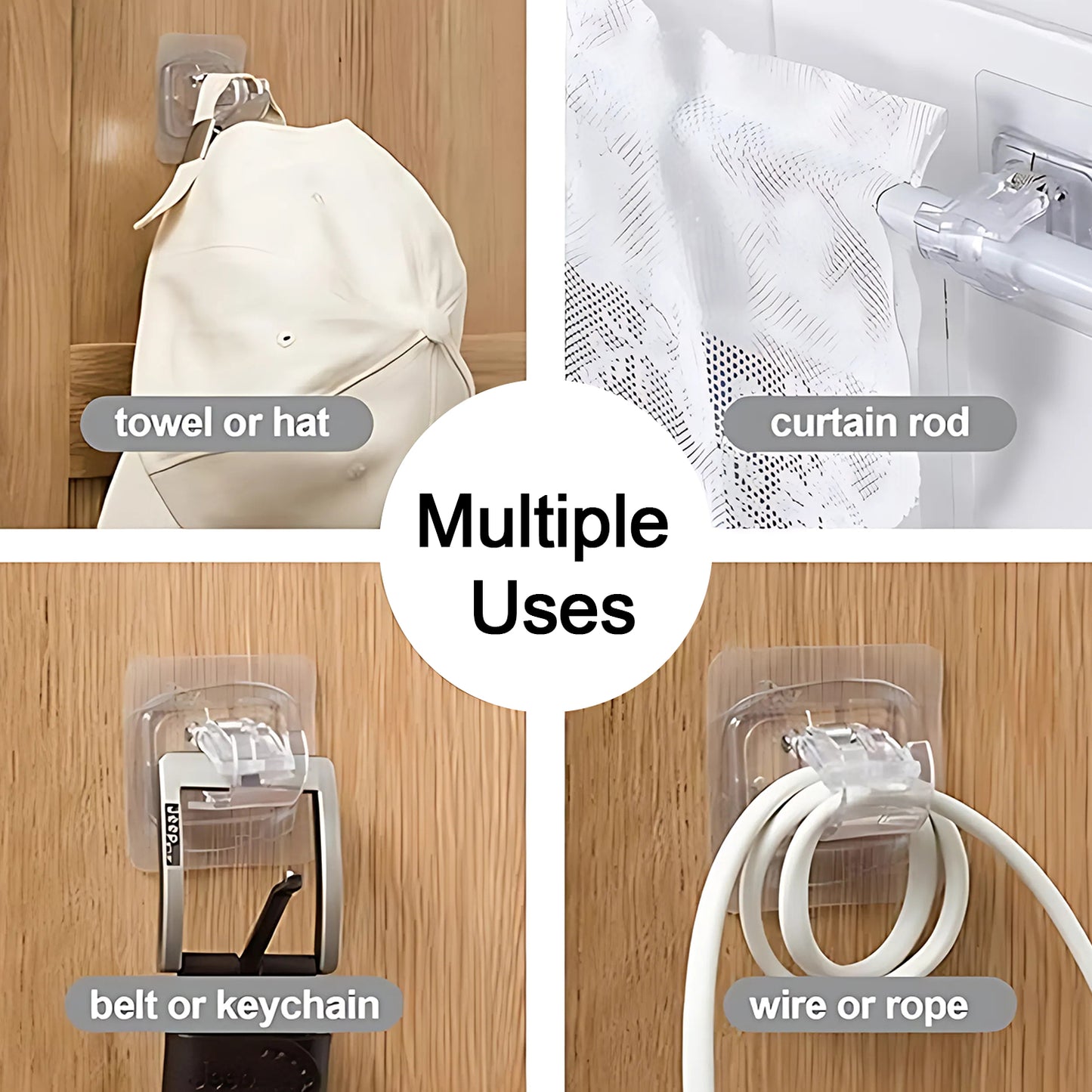 Self-adhesive Transparent Wall With Spring-loaded Anti-slip Clip (1 Pc) - Happy Price - Image 3