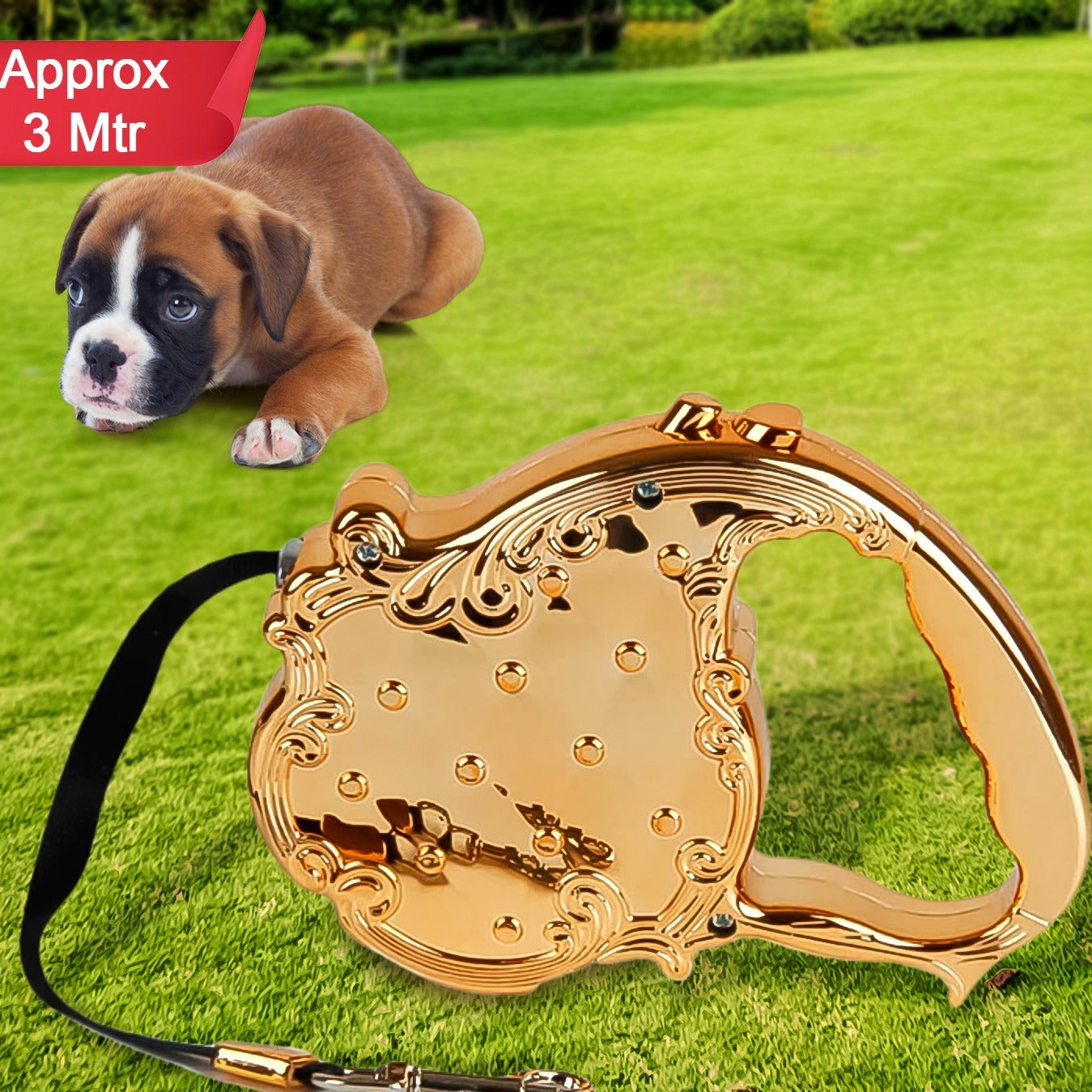 Retractable Telescopic Belt Rope Cat Golden Traction (3m Approx  1 Pc) - Happy Price - Image 1