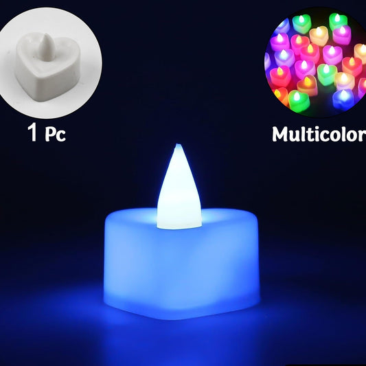 Led Tealights Smokeless Plastic Decorative Candles (Pack Of 1  Multicolor) - Happy Price - Image 1