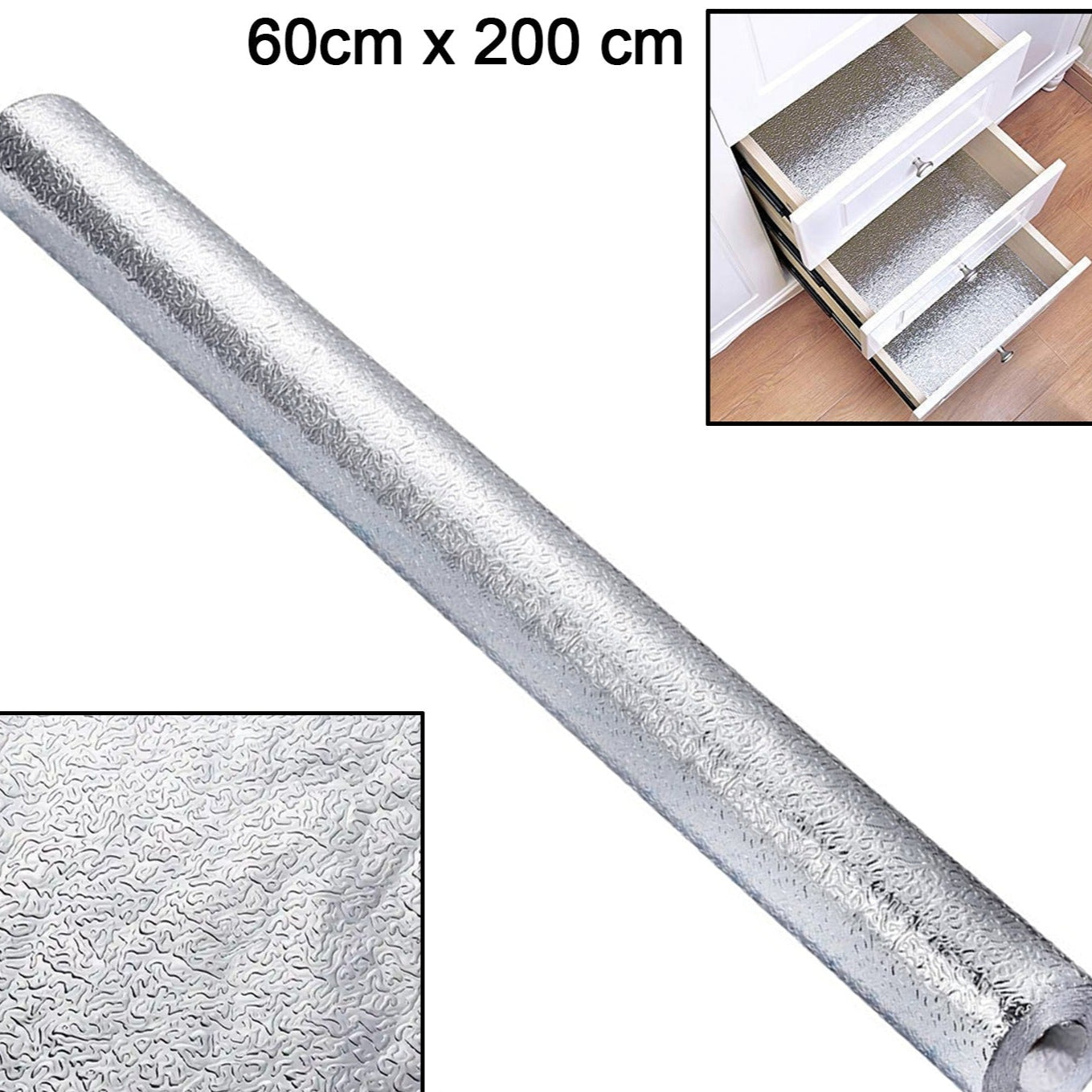 Self-adhesive Kitchen Back Splash Wallpaper Aluminum Foil Wall Paper (60200 Cm) - Happy Price - Image 1