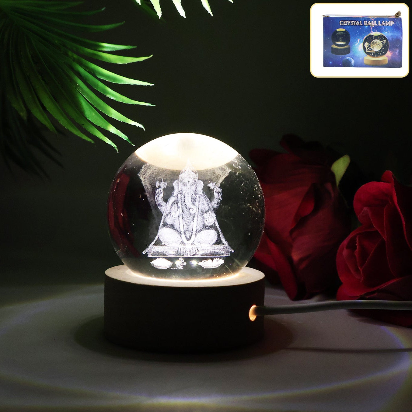 3D Crystal Ball Lamp - Enchanting Night Light for Bedroom & Home Decor (1 Pc) - Happy Price - Image 1