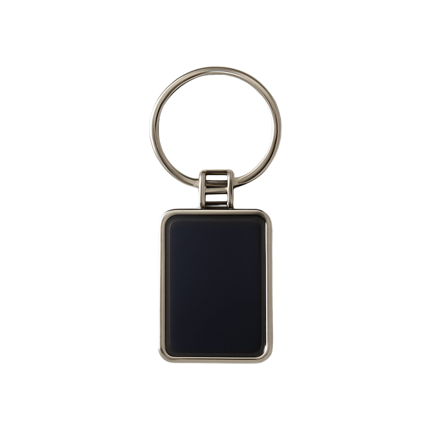 Premium Rectangular Black  Silver Metal Keychain (1 Pc) - Happy Price - Image 2