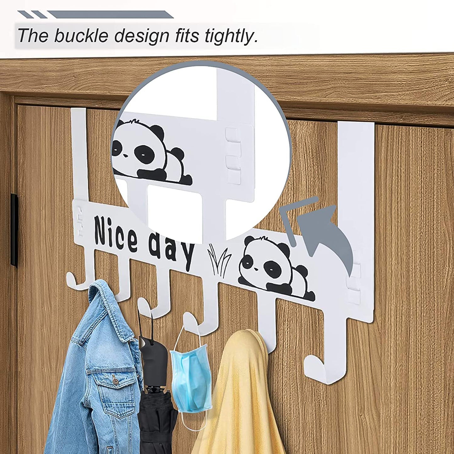 Heavy-duty Carbon Steel Door Hook Hanger Rack (1 Pc  6 Hook  White) - Happy Price - Image 2