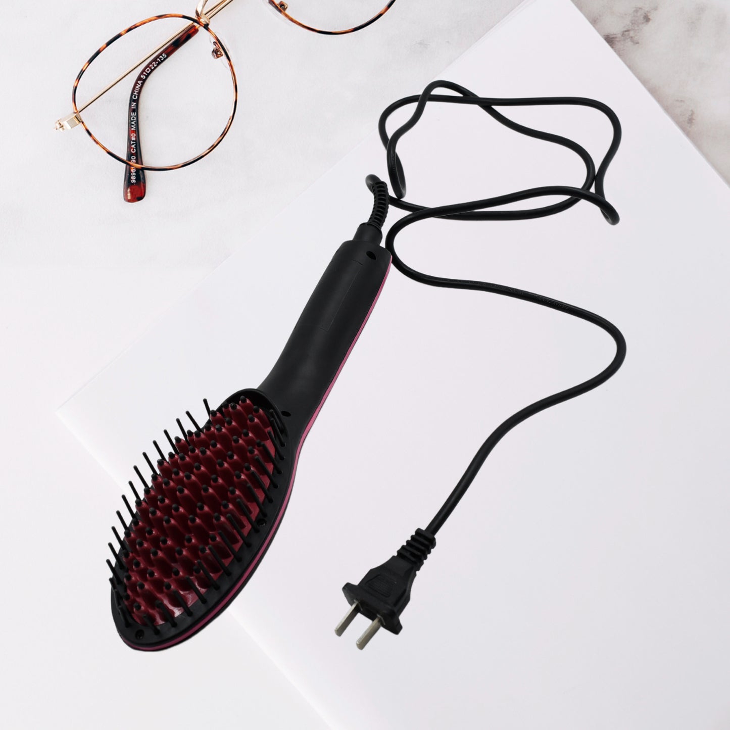 Simply Straight Electric 2 In 1 Ceramic Hair Straightener Straightening Comb Brush With Lcd Screen Temperature Control Display For Women - Happy Price - Image 5