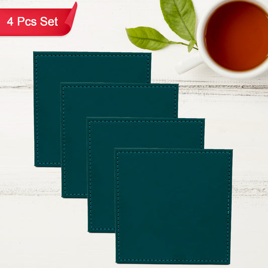 Square Tea Coaster - Dining Table Decor Accessories - Coaster For Dining Table For Hot Pots Coasters For Cups Durable And Long-lasting Leather Coffee Table For Home Or Office Use (1 Pc  4 Pc) - Happy Price - Image 1