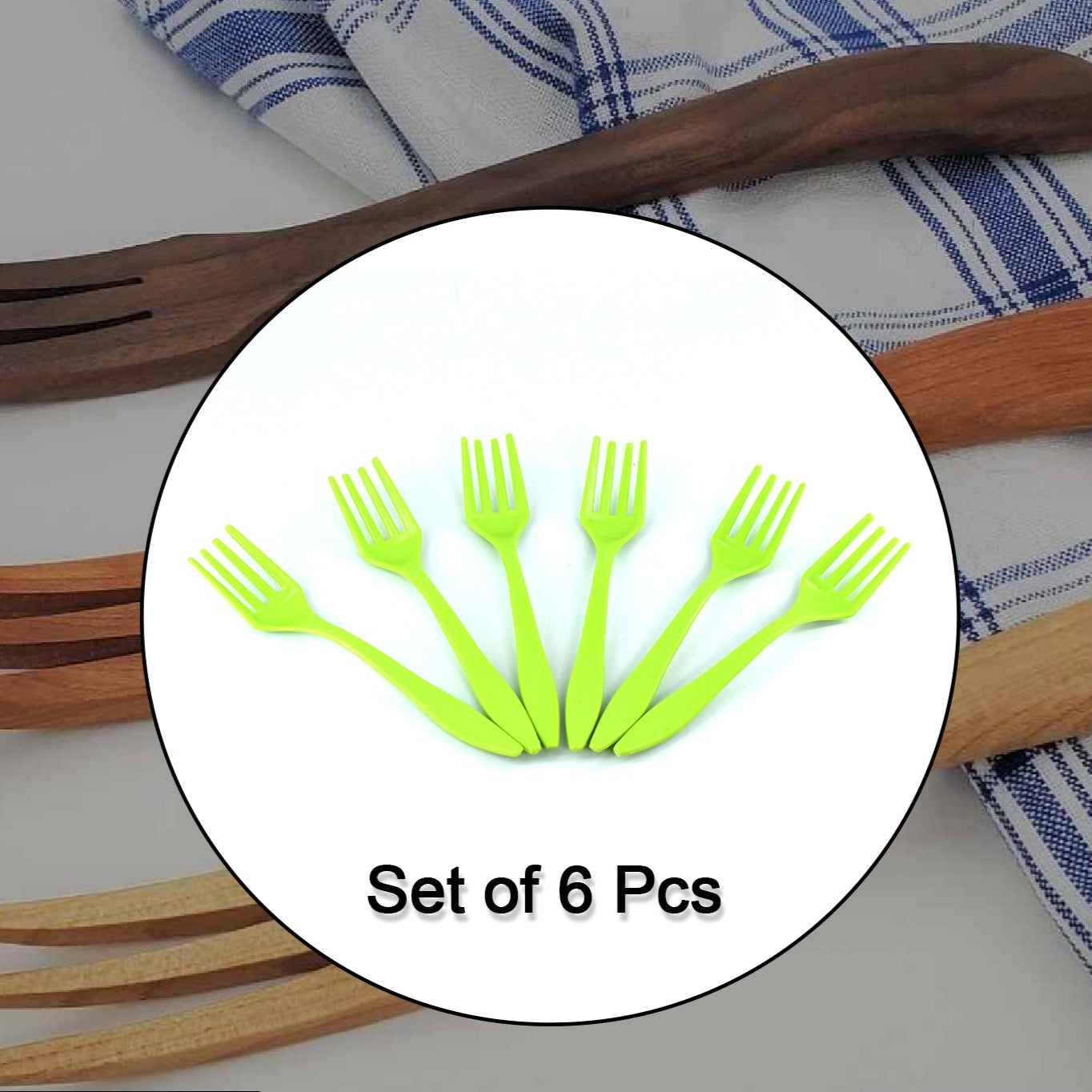 Small Plastic 6pc Serving Fork Set For Kitchen - Happy Price - Image 1