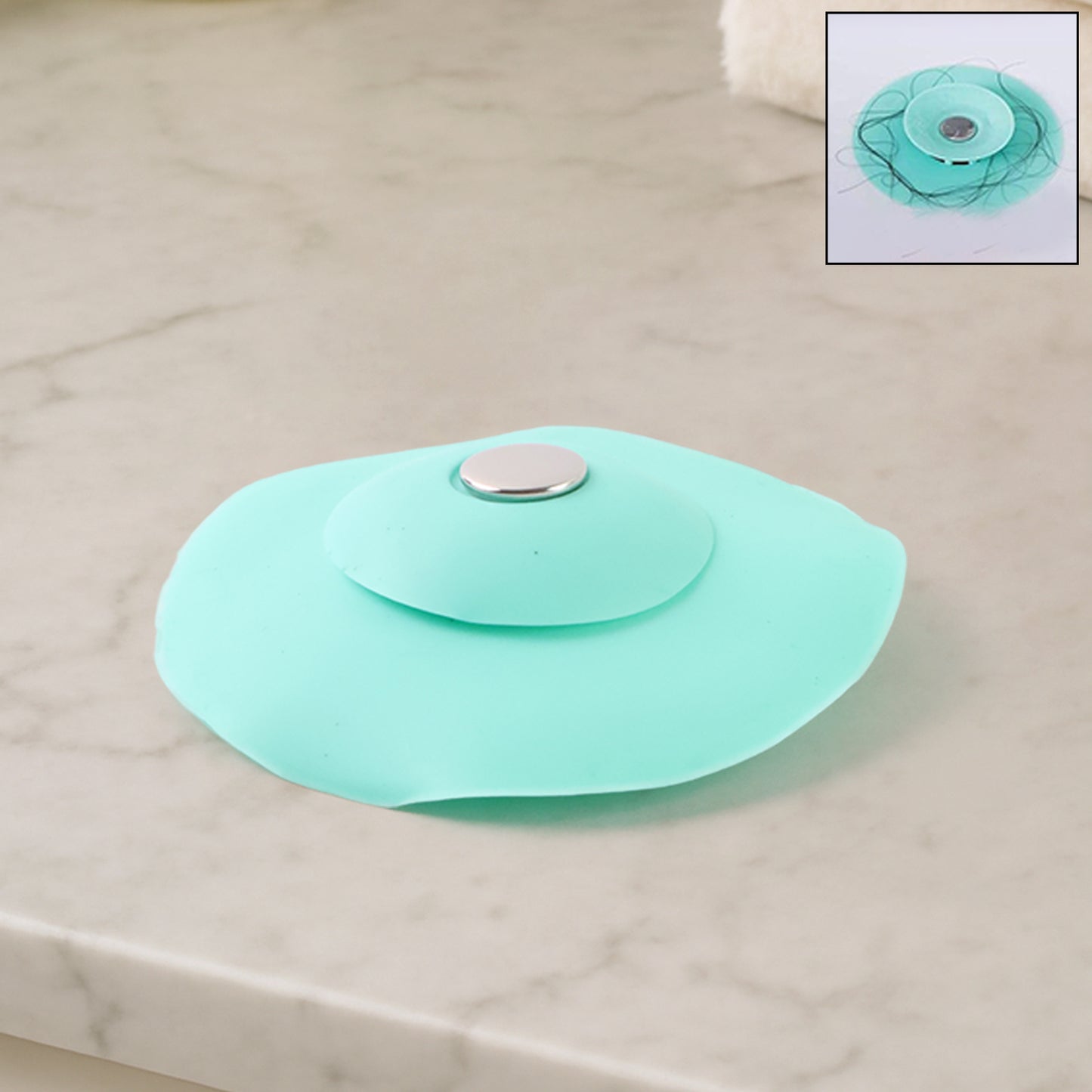 Creative 2-in-1 Light Green Silicone Sewer Sink Sealer Cover Drainer (Multicolour) - Happy Price - Image 2