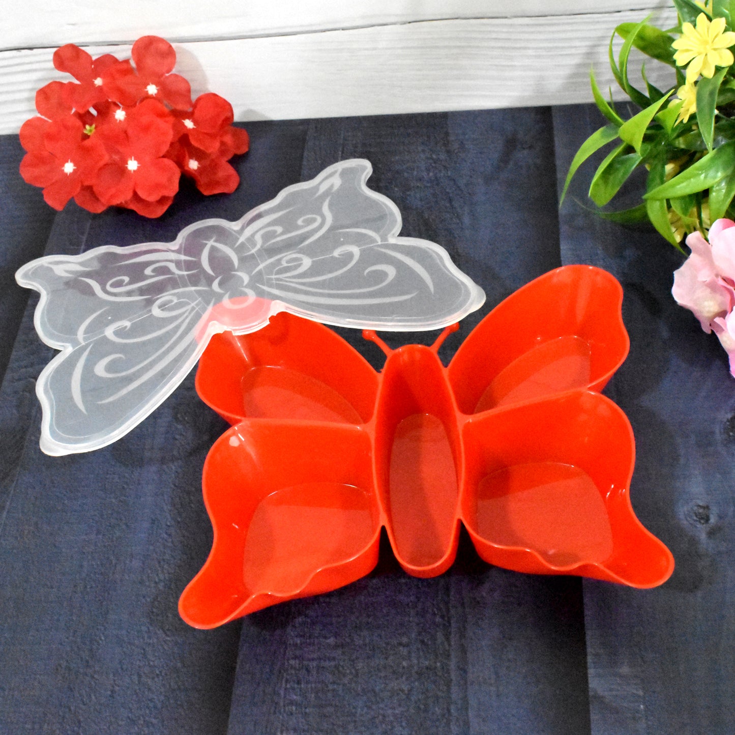 5 Compartment Multipurpose Butterfly Plastic Tray (1 Pc) - Happy Price - Image 5