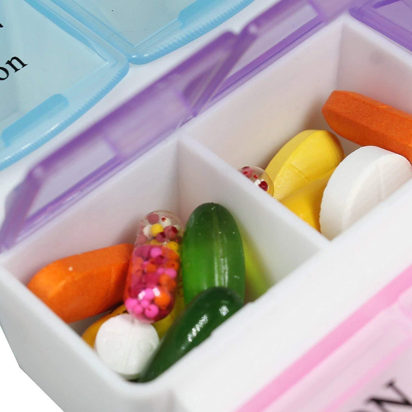 Pill Case- 4 Row 28 Squares Weekly 7 Days Tablet Box Holder Medicine Storage Organizer Container - Happy Price - Image 5