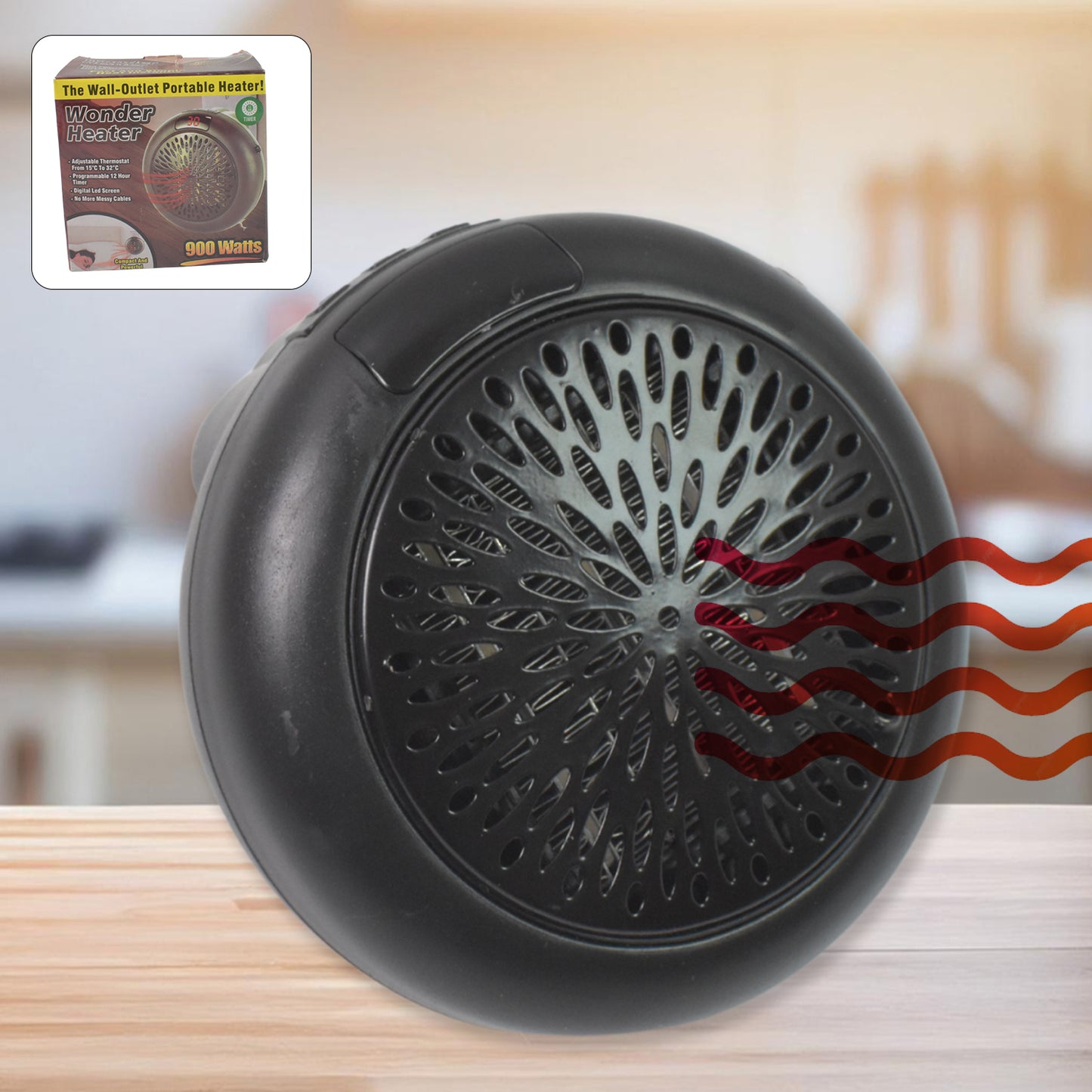 Room Heater For Home Office Camper Led Screen Portable Wall Heater (900w  1 Pc) - Happy Price - Image 2