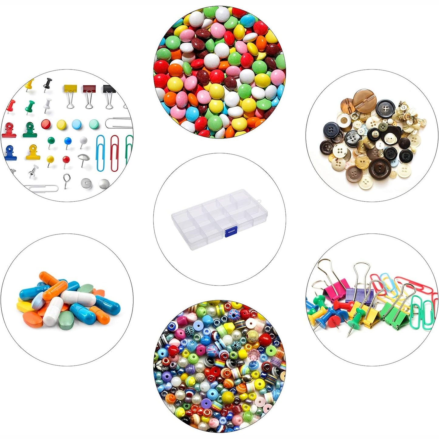 15 Grids Jewelry Organizer Plastic Jewelry Organizer Box Clear Jewelry Organizer Box Plastic Bead Organizers With Adjustable Dividers For Herbs Pills Bead Jewelry And Other Small Item (1 Pc) - Happy Price - Image 6