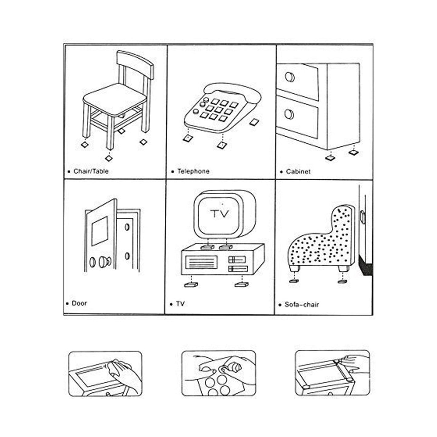 28 Pc Rubber Furniture Pads Self Sticking Non Slip Furniture Noise Insulation Pads - Happy Price - Image 5