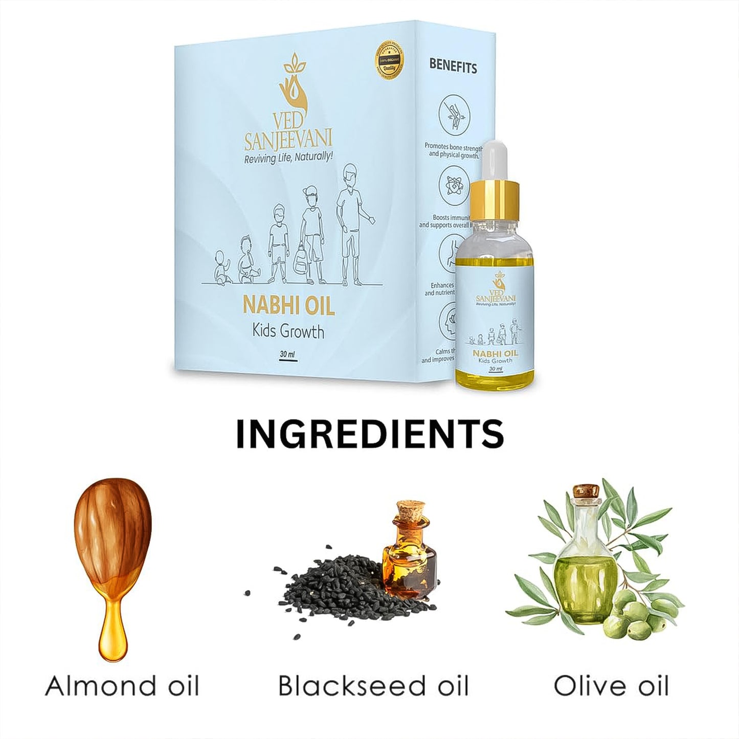 Ved Sanjeevani Nabhi Oil For Kids Growth (30ml  1 Pc) - Happy Price - Image 5