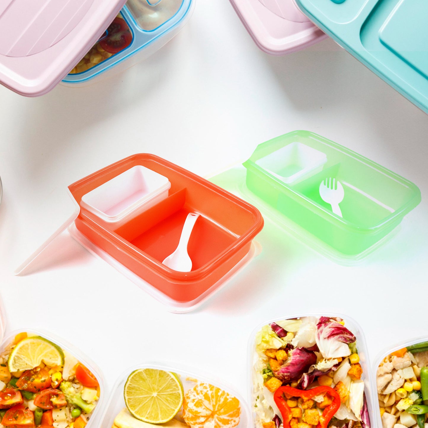 Kids Cartoon Printed Lunch Box Mix Design (1 Set) - Happy Price - Image 2