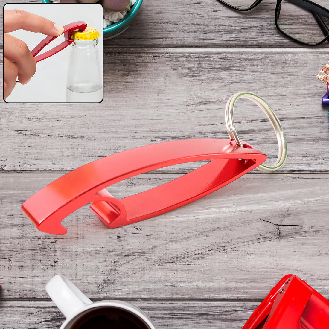 2 In 1 Compact Metal Bottle Opener With Keyring (1 Pc) - Happy Price - Image 4