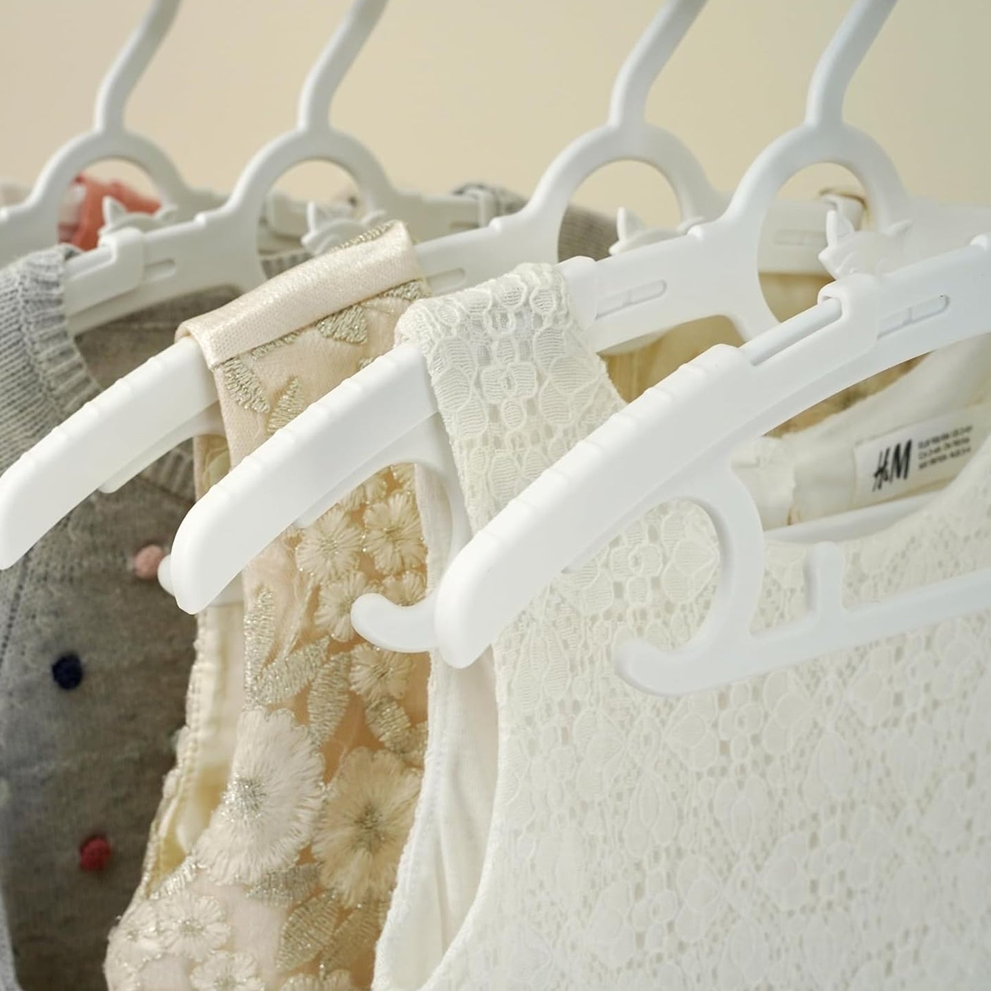 Large Dress Hanger Plastic Adjustable Cloth Hanger (5 Pcs Set) - Happy Price - Image 2