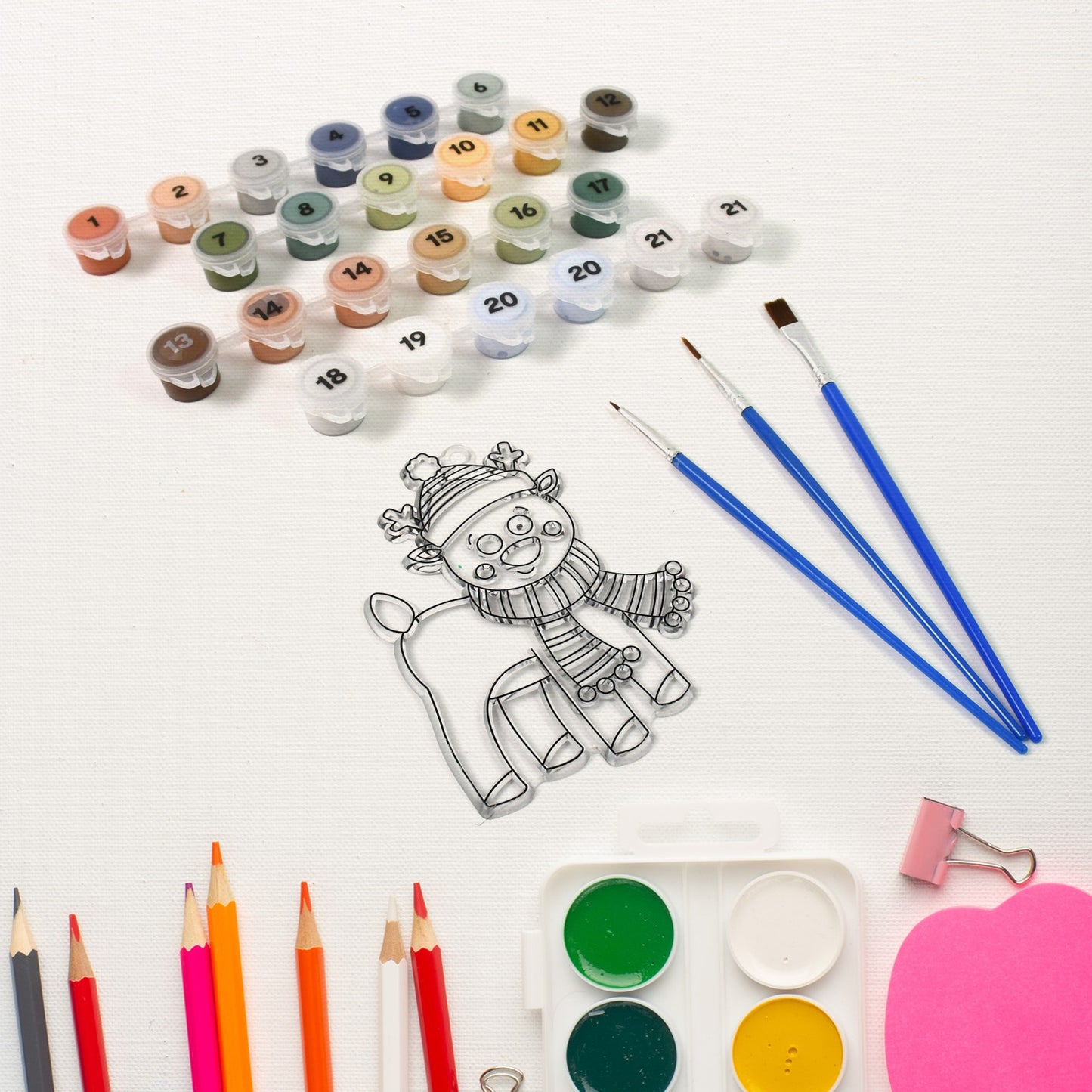 Paint By Number Kits 2 Set 21 Number Color 6 Paint Brushes (2 Set) - Happy Price - Image 3