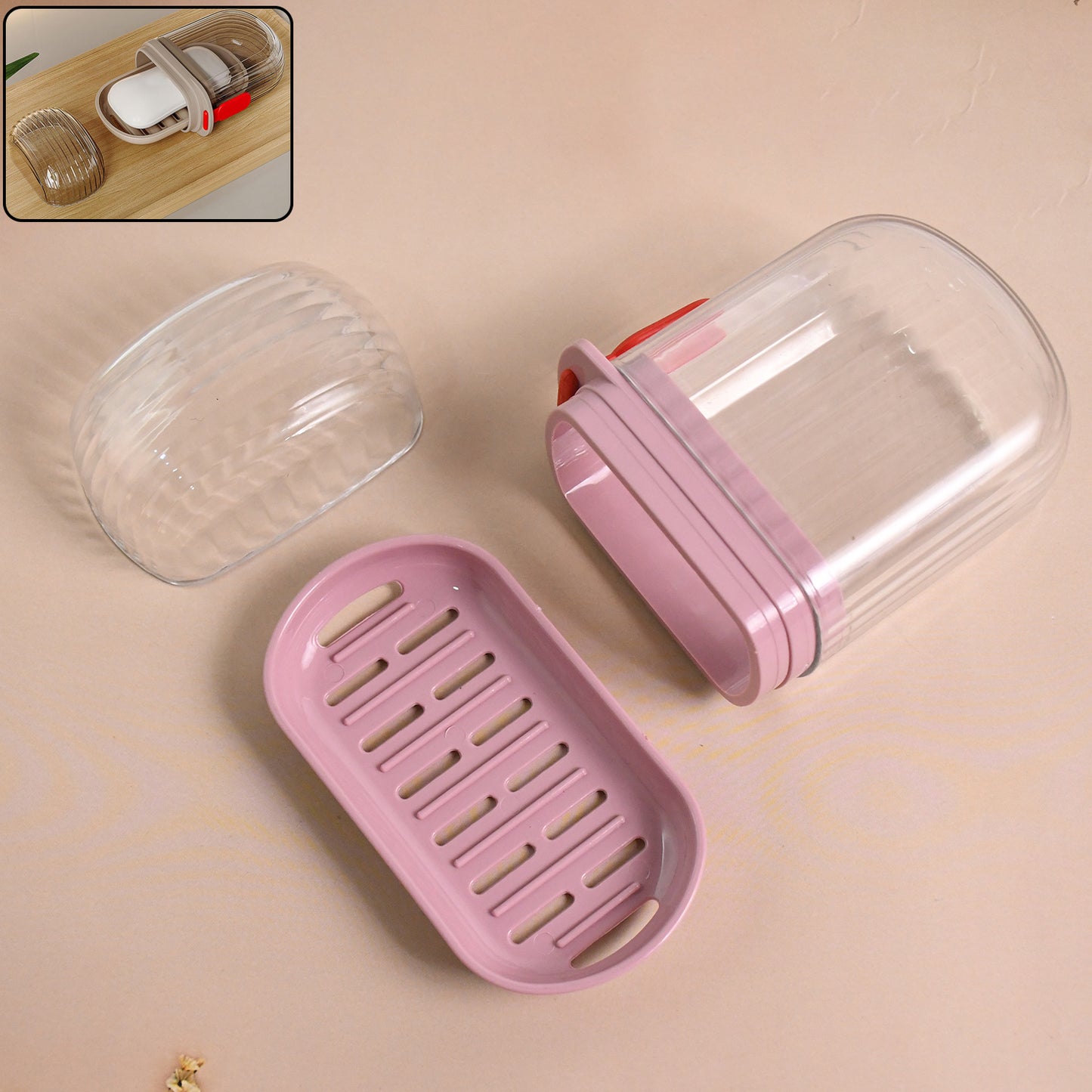 Multipurpose Plastic Soap Dish With Transparent Dust-proof Lid Sabudani (1 Pc) - Happy Price - Image 2