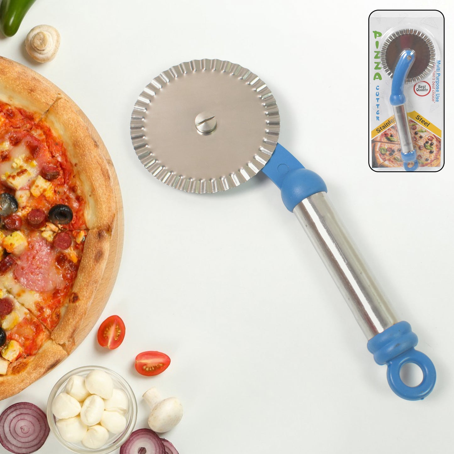 Multi Purpose Use Curly Pizza Cutter  Pastry Cutter  Sandwiches Cutter (1 Pc) - Happy Price - Image 2