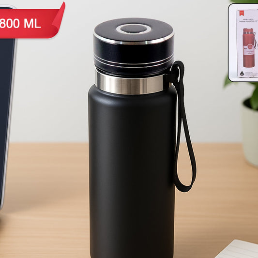 Double Stainless Steel Wall Flask Vacuum Insulated Water Bottle (800 Ml) - Happy Price - Image 1