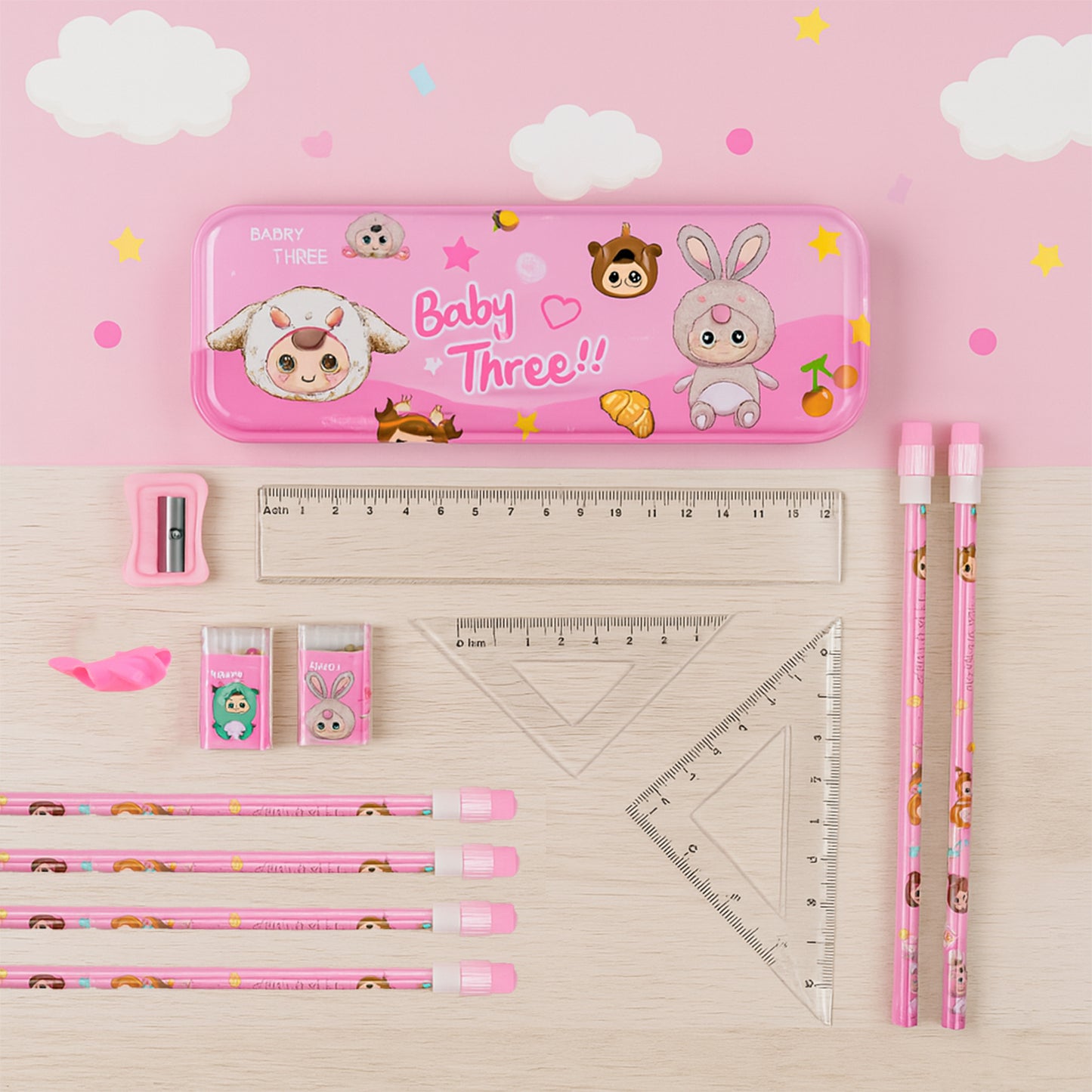 Cartoon Stationery Gift Set For Kids (14 Pc) - Happy Price - Image 5
