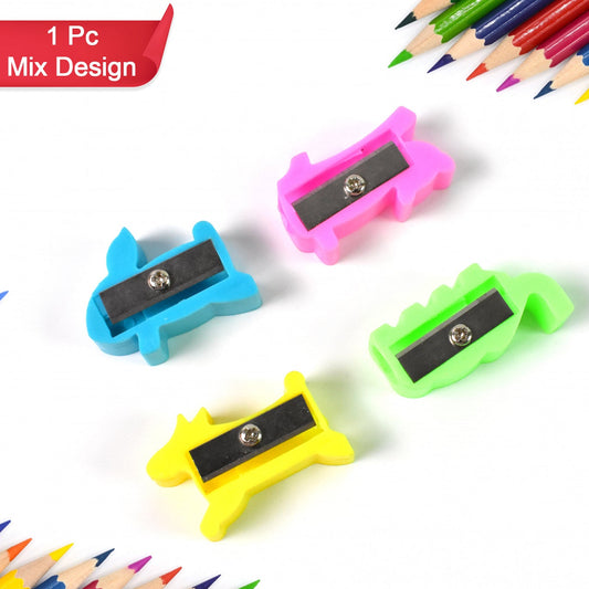 Plastic Small Cute Pencil Sharpener (1 Pc  Mix Design  Color) - Happy Price - Image 1