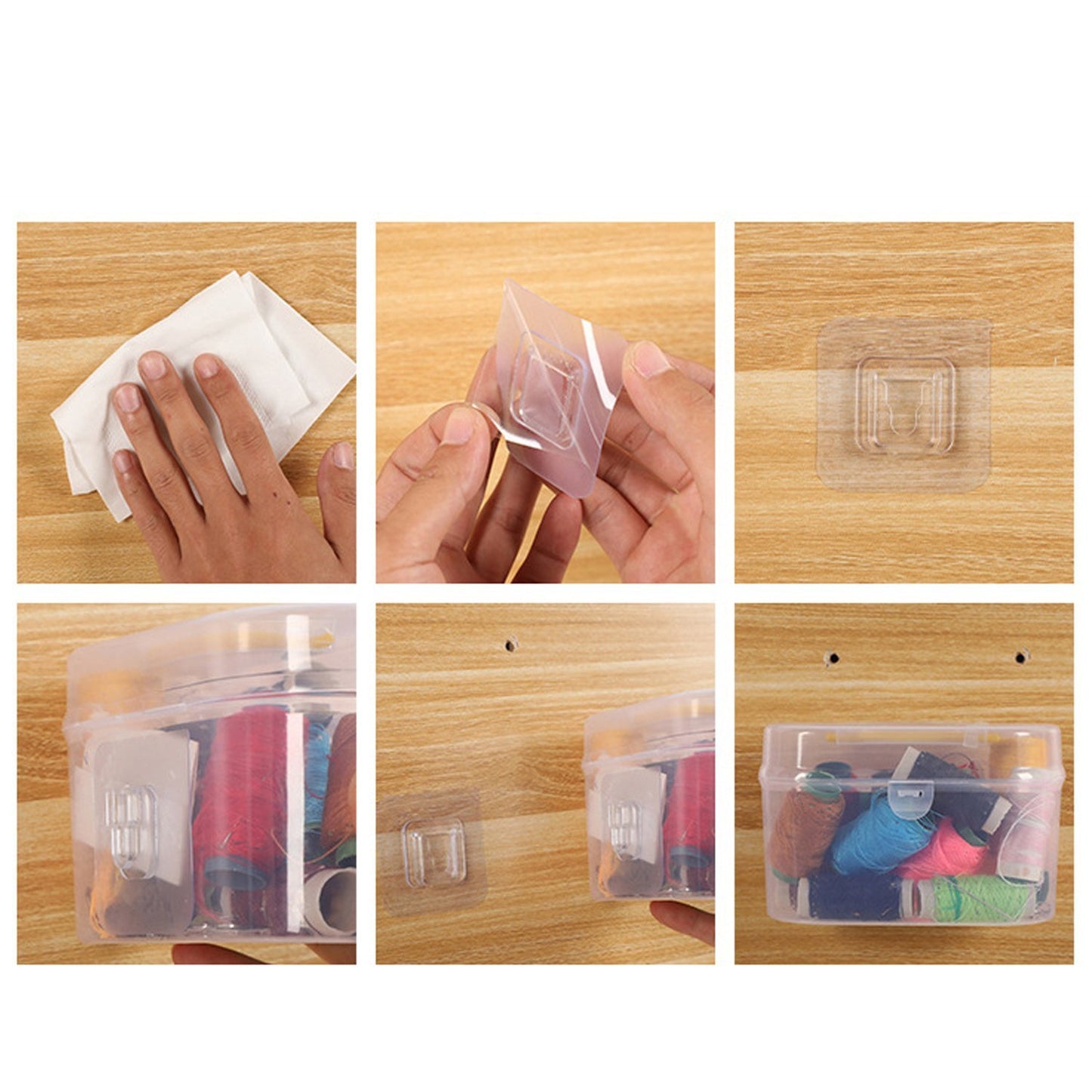 Adhesive Plastic Wall Hooks Heavy Duty Hooks ( 1 Pair ) - Happy Price - Image 4