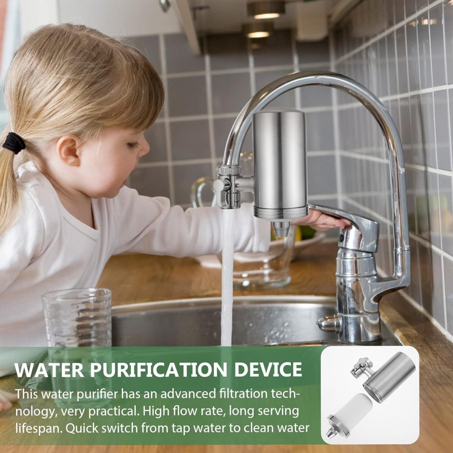 Stainless  Steel Faucet Mount Water Filter Water Purifier (1 Set) - Happy Price - Image 5