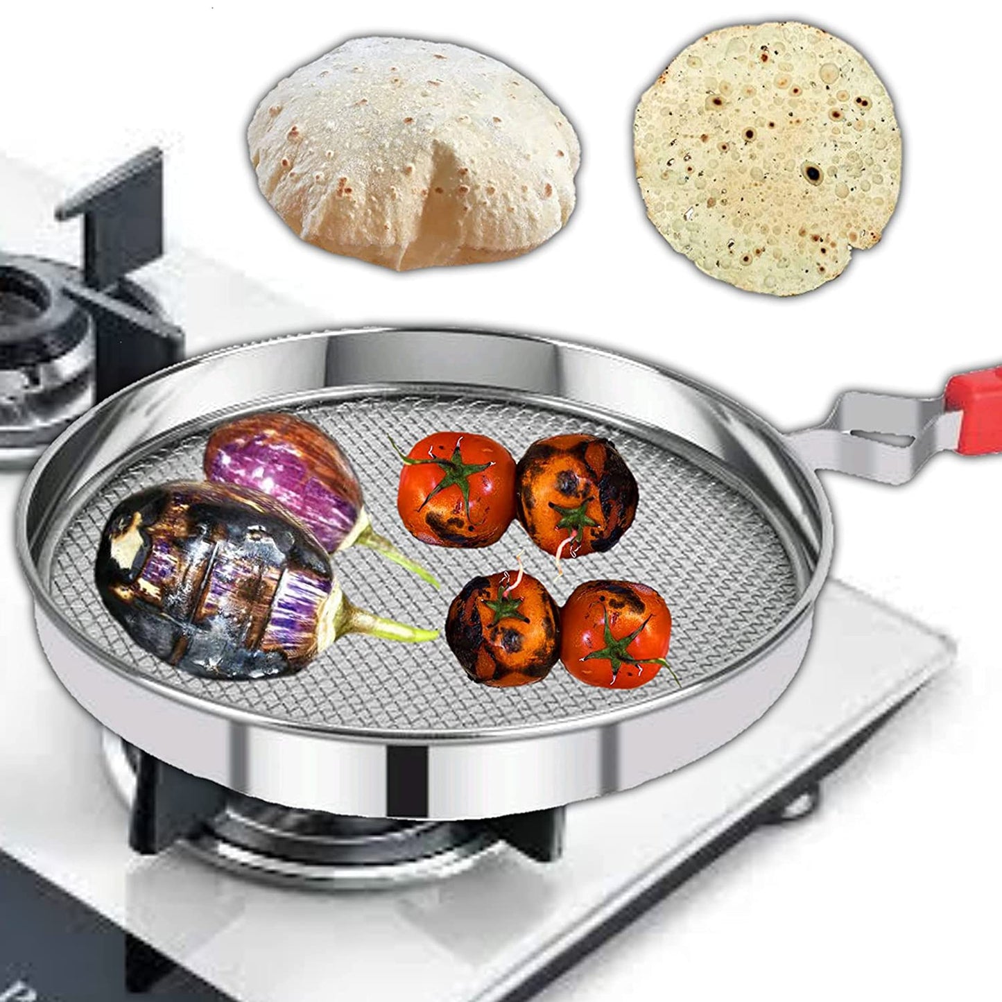 Steel Roaster Grill Jali For Papad Tandoor  Chapati Roast Use ( 1 Pc ) - Happy Price - Image 6
