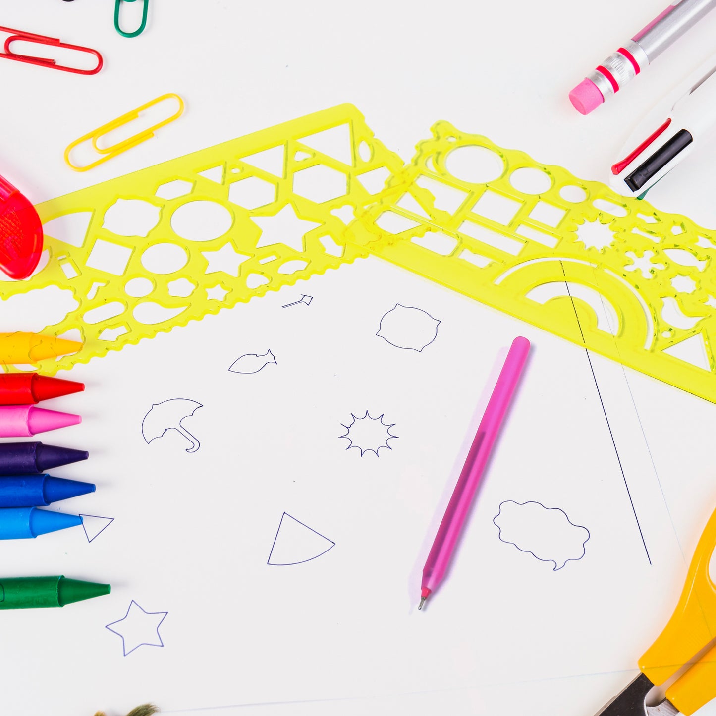 Clear Green Circle Triangle Square Rectangle Template Drawing Ruler Scale Suitable For School  Drawing Use ( 2pc ) - Happy Price - Image 2