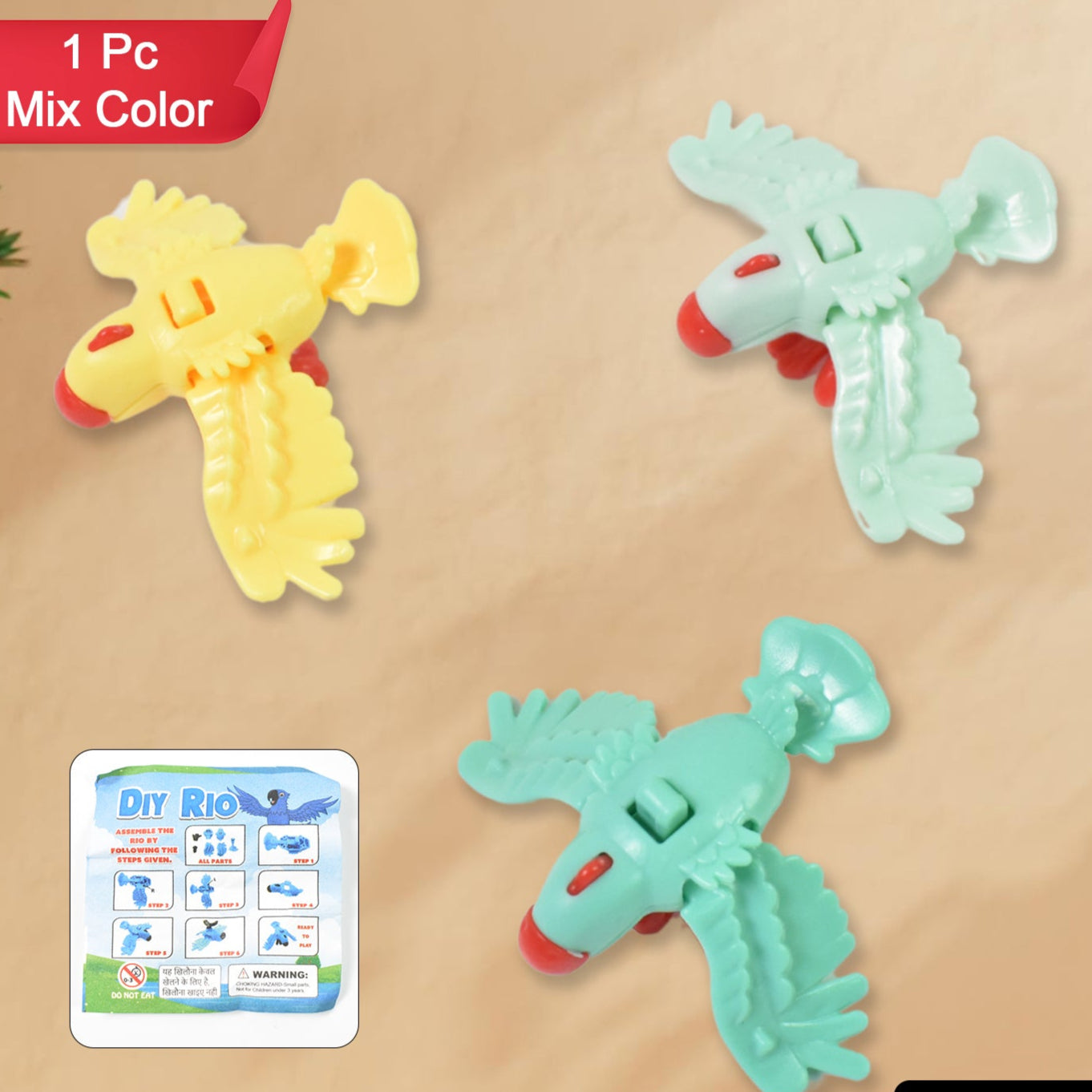 Small Diy Rio Birds Toy Promotional Toys Child Age Group 3-6 Yrs (1 Pc  Mix Color  Design) - Happy Price - Image 1