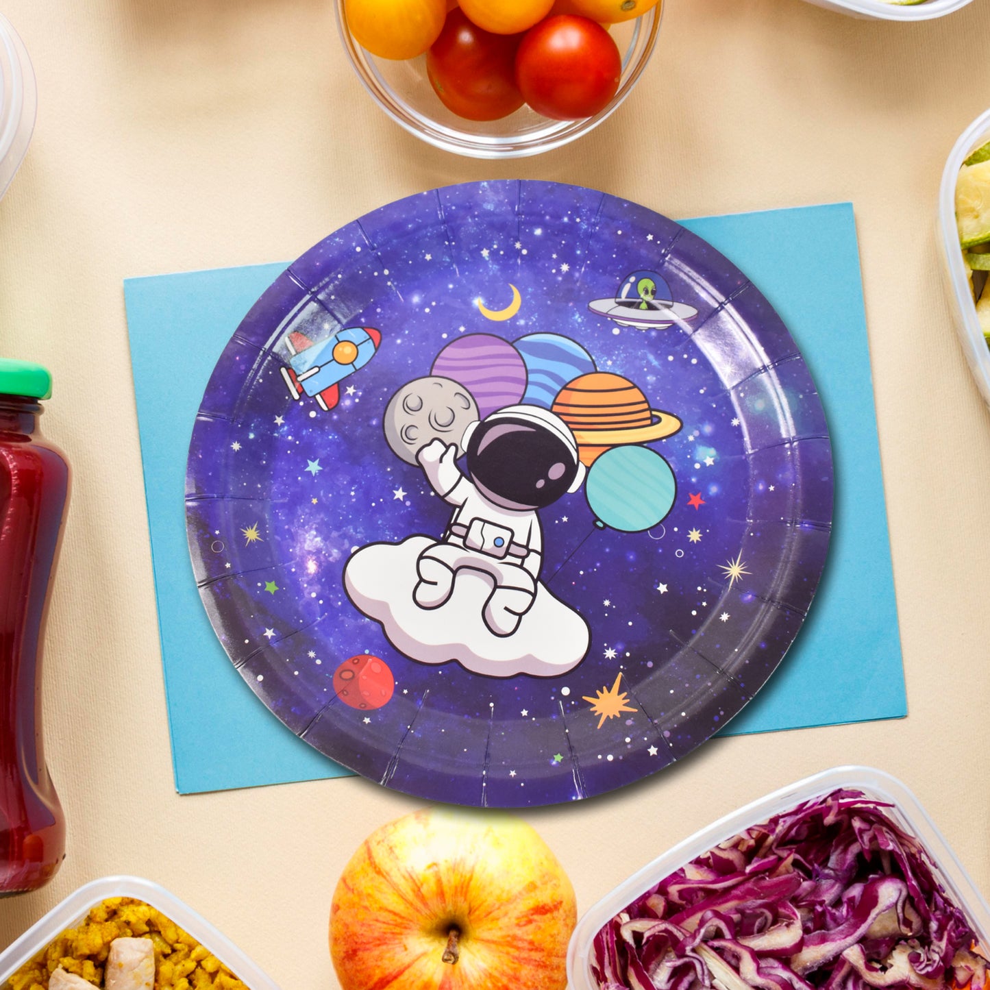 Round Plates Disposable Paper Plates  Happy Birthday Gift (10 Pcs Set  Mix Design) - Happy Price - Image 3