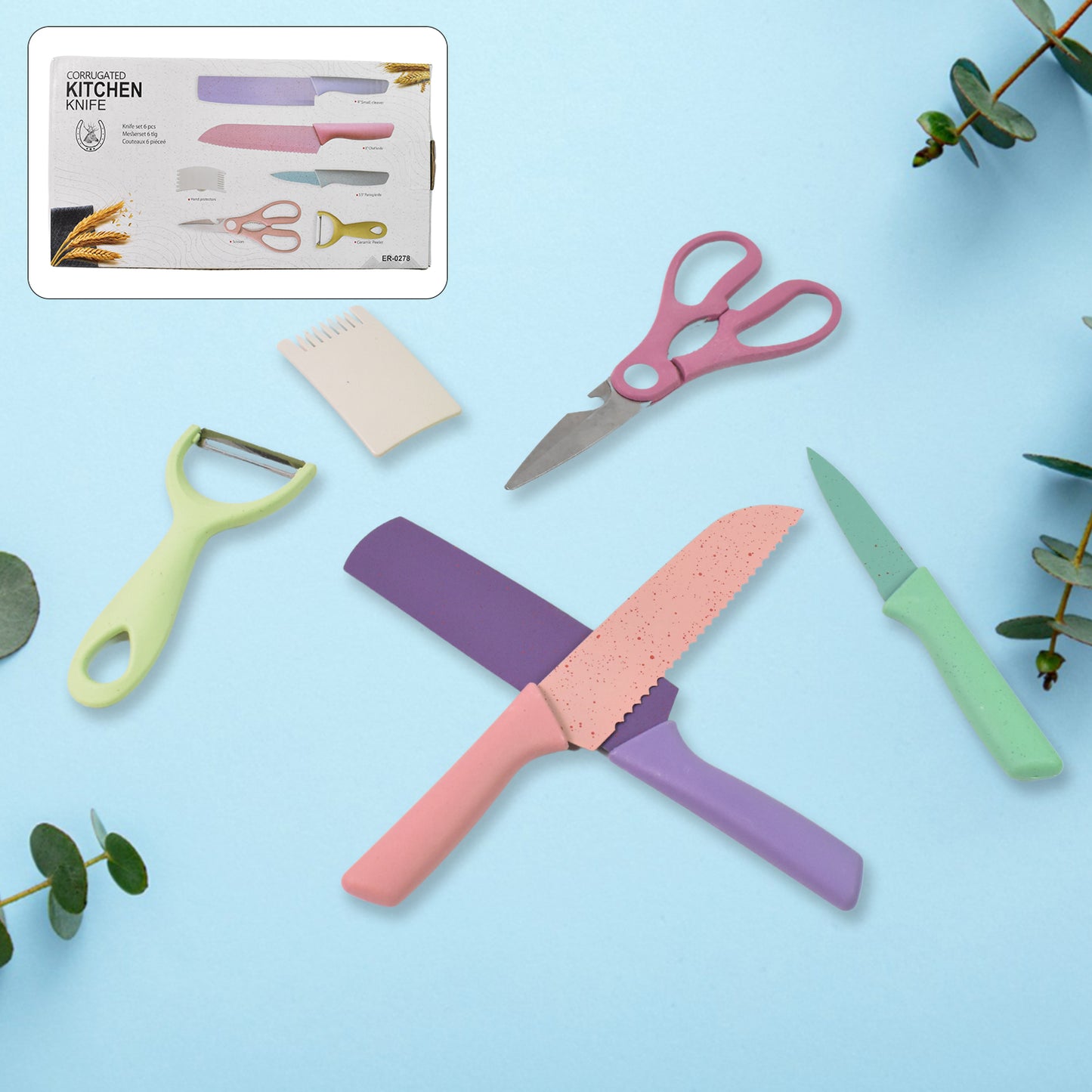 Professional Colorful Kitchen Knives Set (6 Pcs Set) - Happy Price - Image 2