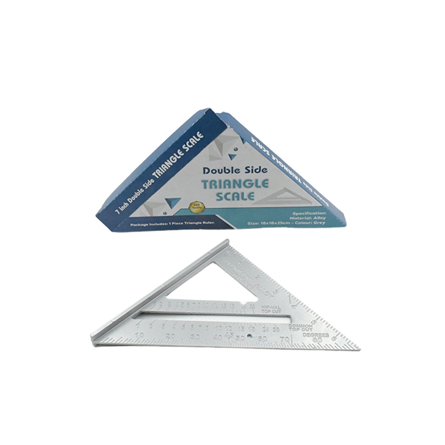 Double Side Scale Triangle Measurement Hand Tool 45 Degree Triangle Ruler Home For Industry Aluminum Alloy Rafter Square 7-inch Length - Happy Price - Image 3