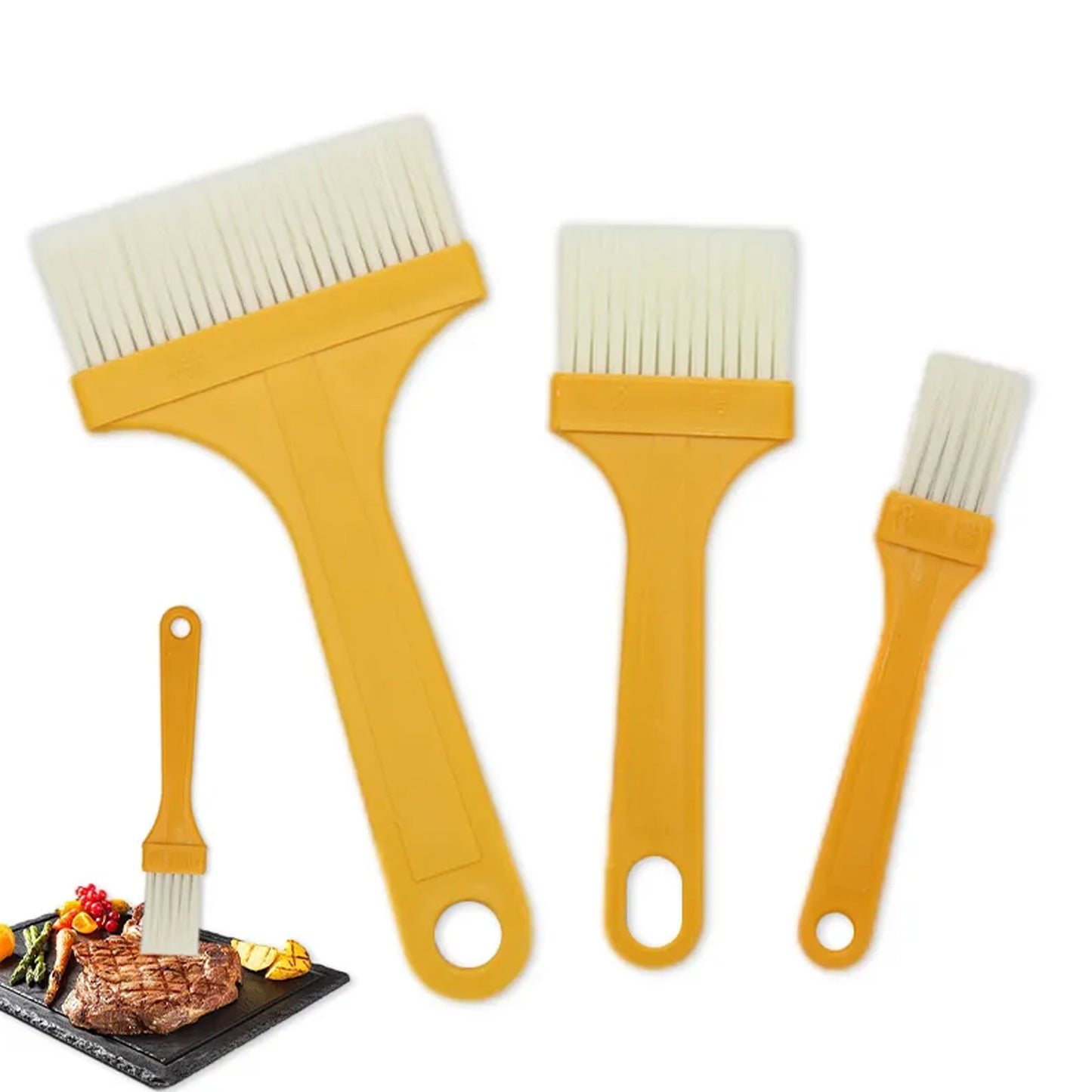 Multifunction Basting Brush Barbecue Brush For Cooking Pastry Brush Baking (3 Pcs Set) - Happy Price - Image 4