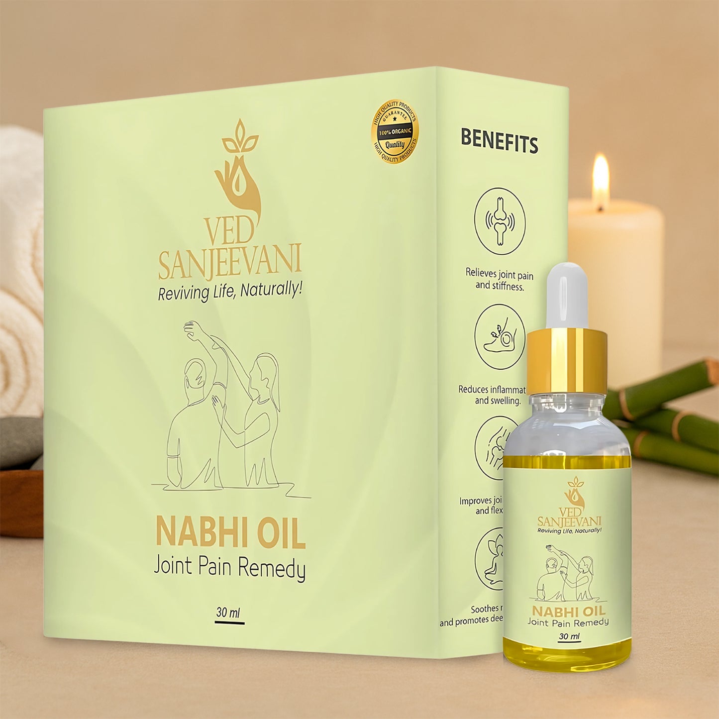 Ved Sanjeevani Nabhi Oil For Joint Pain Relief (30ml  1 Pc) - Happy Price - Image 3