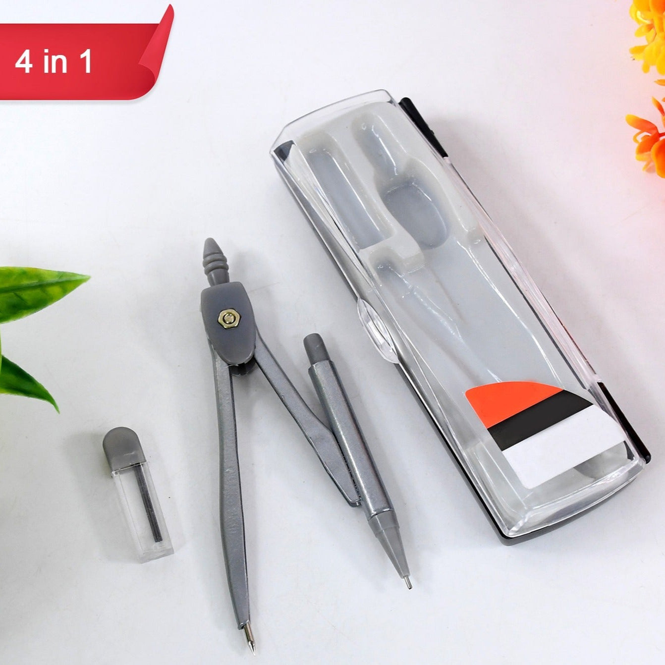 4-in-1 Premium Geometry Compass Set For Students And Professionals - Happy Price - Image 1