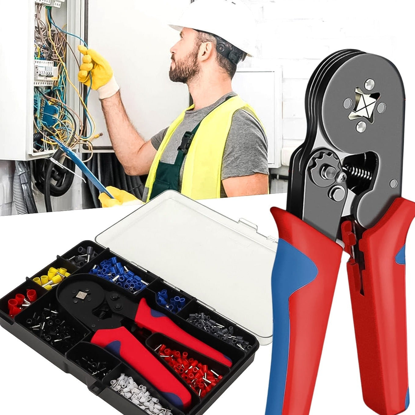 Wire Ferrule Kit With 1200pcs Wire End Ferrules  Crimper Plier - Happy Price - Image 1