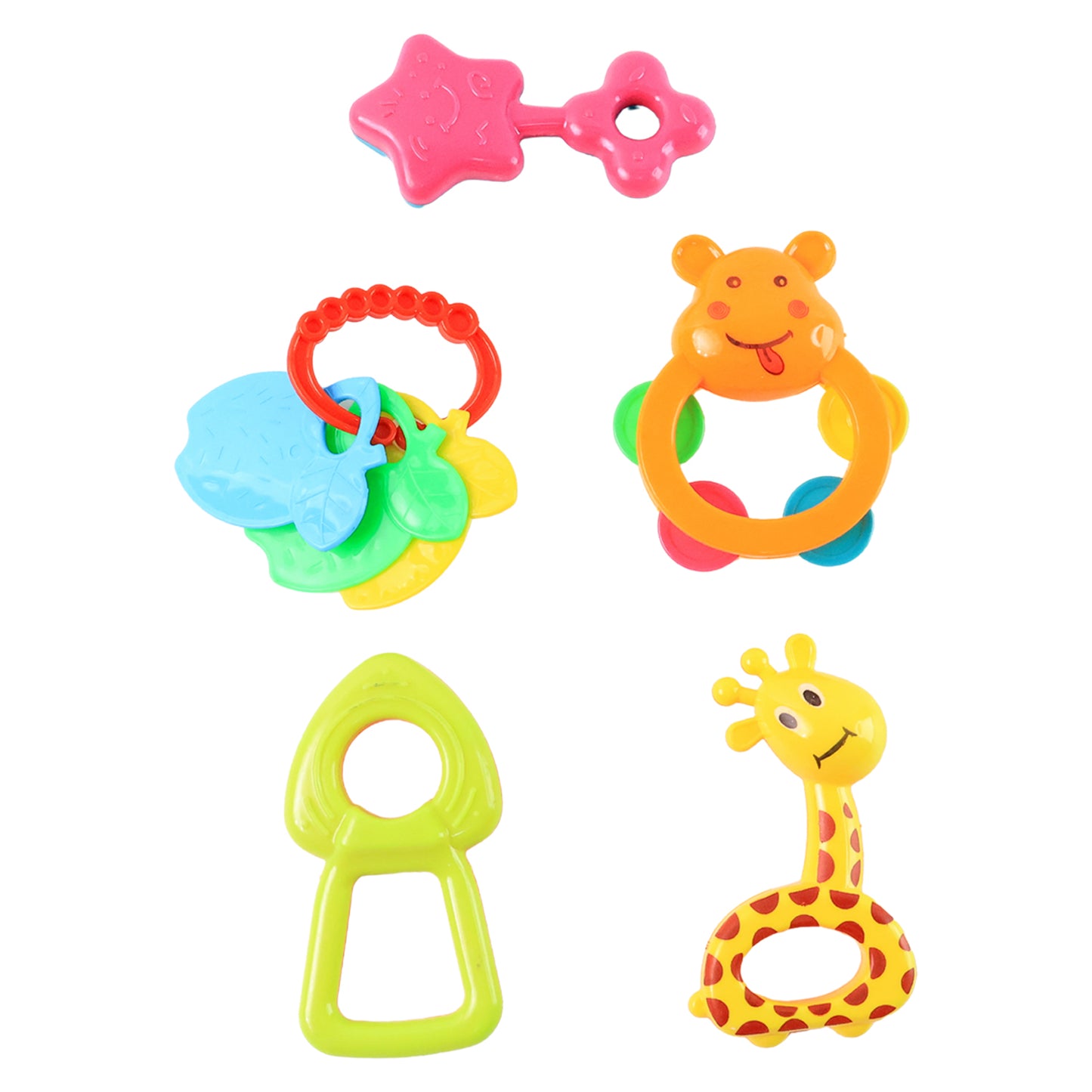 Plastic Baby Rattle Toys 5 Pcs Set - Happy Price - Image 2